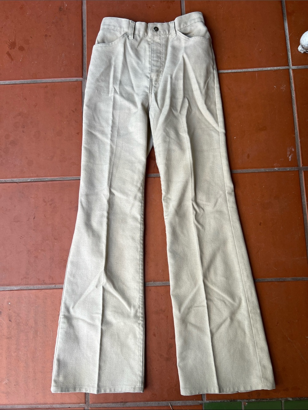 Vintage Levi’s High Waisted Beige Denim, 1970s, SZ XS